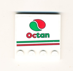6179pb083L-1G Tegel 4x4 met noppen zijkant Octan Logo (Sticker) wit gebruikt *5T11-04