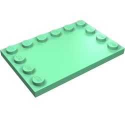 6180-37G Tegel 4x6 met noppen zijkant groen, midden gebruikt *6K04