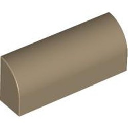 6191-69G Steen, 1x4x 1 1/3 met afgeronde top, geen noppen crème,donker gebruikt *1R030