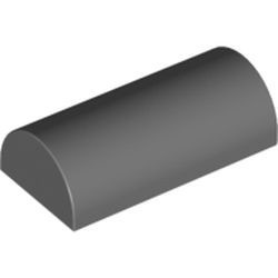 6192-85G Steen 2x4 geheel afgerond grijs, donker (blauwachtig) gebruikt *