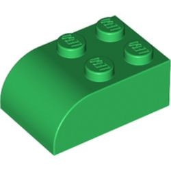 6215-6G Steen 2x3 afgeronde top 4 noppen groen gebruikt *