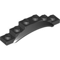 62361-11 Spatbord 6x1 1/2x1 met boog zwart NIEUW *0B006