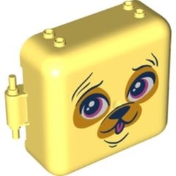 64462pb01-103 Box 3x8x6 2/3 halve met puppy (PAKKETPOST) geel, lichthelder NIEUW *5K000