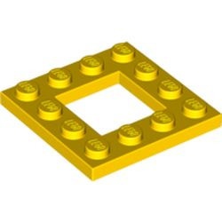 64799-3 Platte plaat 4x4 met gat 2x2 geel NIEUW *1L0000