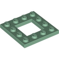 64799-48 Platte plaat 4x4 met gat 2x2 groen, zandkleurig NIEUW *1L0000