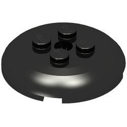 65138-11 Steen 4x4x2/3 dome top met gat zwart NIEUW *5C067