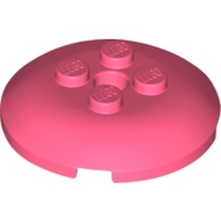 65138-220 Steen 4x4x2/3 dome top met gat rood, koraal NIEUW *5C067