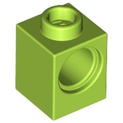 6541-34 Technic, steen 1x1 met PINgat lime NIEUW *