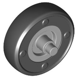 65630c01-86 Klein wiel met asjes en vaste hardrubber band grijs, licht (blauwachtig) NIEUW *5W000