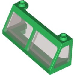 6567c02-6G Trein, raam cabine 2x6x2 vaste TRANSZWARTE glas groen gebruikt *1C039