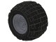 6580c01-85 Wiel 43.2 breedx28 dikke naaf middengroot met band 6579 grijs, donker (blauwachtig) gebruikt *5W000