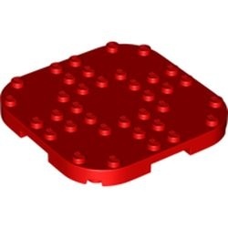 66790-5 Platte plaat 8x8 2 afgeronde hoeken 4 voetjes rood NIEUW *