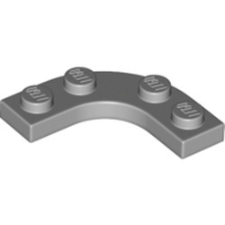 68568-86 Platte plaat 3x3 afgerond met uitsnede 2x2 grijs, licht (blauwachtig) NIEUW *