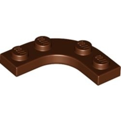 68568-88 Platte plaat 3x3 afgertond met uitsnede 2x2 afgerond bruin, roodachtig NIEUW *