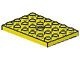709-3G Platte plaat 4x6 met gat geel gebruikt *3D0000