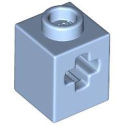 73230-105 Technic, steen 1x1 met Asgat blauw, lichthelder NIEUW *