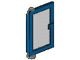 73436c01-7G Deur 1x4x5 links met transparant glas blauw gebruikt *1C032