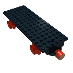 736c02-11G Trein, basis 6x16 voor wagon MET rode en blauwe magneet PAKKETZENDING zwart gebruikt *