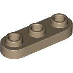 77850-69 Platte plaat 1x3 ovaal/afgerond beide kanten crème,donker NIEUW *1B351