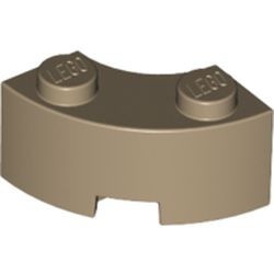 85080-69 Steen 2x2 gebogen (Macaroni) NIEUWE STIJL (andere bodem) crème,donker NIEUW *1B065