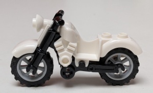 85983c01-1 Motorfiets vintage met zwarte onderkant en lichtgrijze wielen wit NIEUW *5D0000