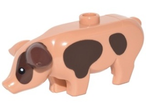 87621pb03-28 Varken met zwarte vlekken (GROOT) caramel NIEUW *0D000