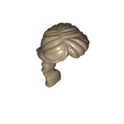 88286-69 Haren- Ponystaart lang met vlecht crème,donker NIEUW *0L0000
