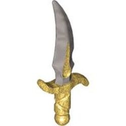 88288c01-115G Dolk met parelgoud heft en parelgrijs blad goud, parel gebruikt *1R0000