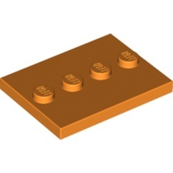 88646-4 Tegel 3x4 met 4 noppen in midden (ook platform minifig) oranje NIEUW *
