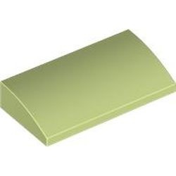 88930-158 Dakpan gebogen 2x4x2/3 geen noppen, MET bodemtubes geelgroen NIEUW *5K000