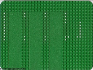 915p01-6G Basisplaat 24x32 sterk afgeronde hoek (classic) met drie opritten (GARAGE) groen gebruikt *3K000