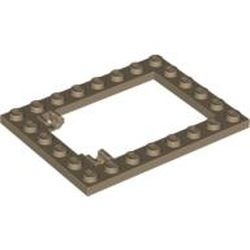 92107-69 Platte plaat 6x8 met trapgat voor luik lnge scharnier crème,donker NIEUW *3R0000