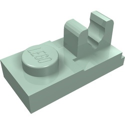 92280-48 Platte plaat 1x2 met clip OP plaat groen, zandkleurig NIEUW *1B292