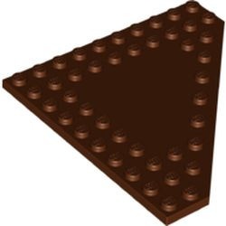 92584-88 Platte plaat 10x10 afgekapte hoek dubbele rij noppen zijkanten bruin, roodachtig NIEUW *5A025