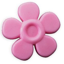 93080g-104 Bloem met 5 blaadjes en pin roze, helder NIEUW *0L0000