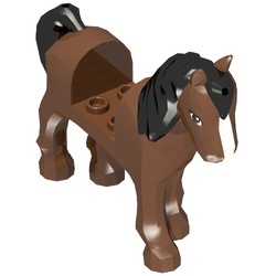 93083c01pb03-88G Friends paard Bruine ogen, witte bles, zwarte manen en staart bruin, roodachtig gebruikt *5K000