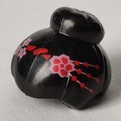 93217pb01-11 Knot top en rood/roze bloemenmotief zwart NIEUW *0L0000