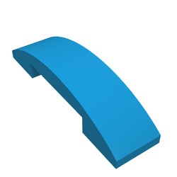 93273-153 Dakpan gebogen 1x4 DUBBEL geen noppen bovenop blauw, donkerazuur NIEUW *1B100