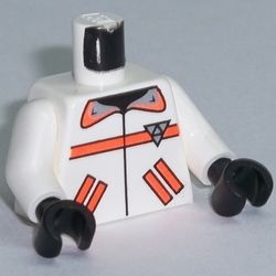 973p8bc01-1G Torso RES-Q, oranje strepen, zwarte armen wit gebruikt *0B0000