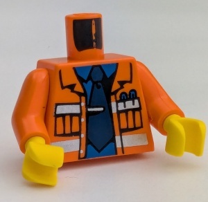 973pb0415c01-4G Torso, open jas met zilveren strepen blauw shirt en donkerblauwe stropdas oranje gebruikt *0B0000