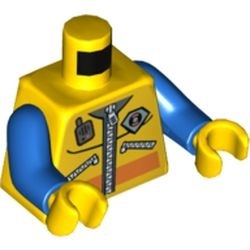 973pb0488c01-3 Torso, jas met rits, City Coast Guard Logo en blauwe armen geel NIEUW *0B0000