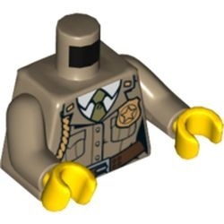 973pb0986c01-69 Torso, politieuniform met olijfgroene stropdas crème,donker NIEUW *0B0000
