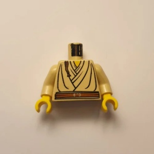 973px145c01-2 Torso, gelaagd shirt met bruine riem (Obi-Wan, Star Wars, crème armen crème NIEUW *0B0000