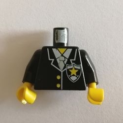 973px20c01-11 Torso, politie uniform met gele ster en badge zwart NIEUW *0B0000