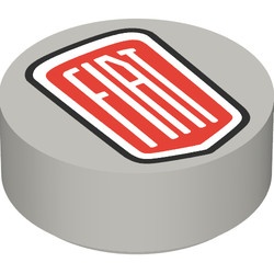 98138pb136-86 Tegel 1x1 ROND FIAT logo grijs, licht (blauwachtig) NIEUW *0L0000