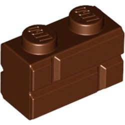 98283-88 Steen met baksteenmotief 1x2 bruin, roodachtig NIEUW *