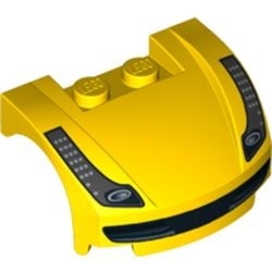 98835pb005-3 Motorkap 3x4x1 2/3 gebogen voorkant met lichten en grille geel NIEUW *0B003