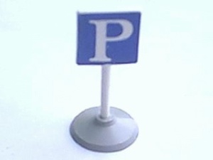 bb139pb01c01-1 CLASSIC Verkeersbord- Parkeerplaats dikke voet wit gebruikt *0L0000