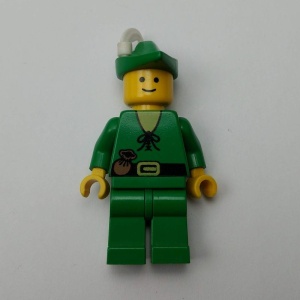 cas124G Boswachter- groene hoed, witte veer gebruikt *0M0000
