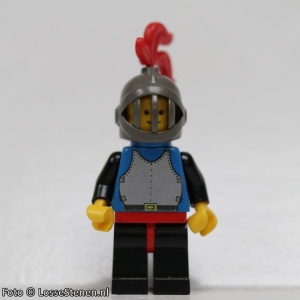 cas181G Chain Mail - blauw, Grill helm, Zwarte benen, rode Hips, Zwarte armen, rode Plume gebruikt *0M0000 - Img 2